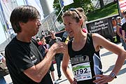 Bianca Meyer, Siegerin des Halbmarathons im Interview (Foto: Martin Schmitz)